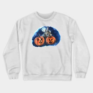 Halloween Night Pumpkin watercolor Crewneck Sweatshirt